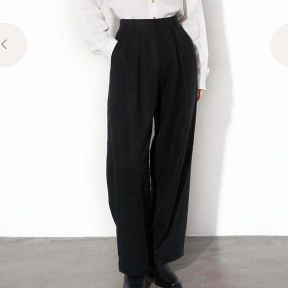 Mara Hoffman Pants - Mara Hoffman high waited wide leg linen black pants
